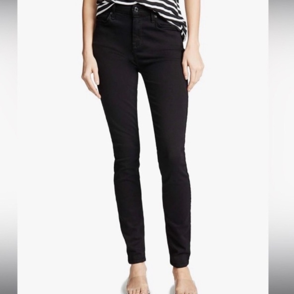 7 For All Mankind Gwenevere Black High Rise Skinny Jeans Women’s 31 Ankle